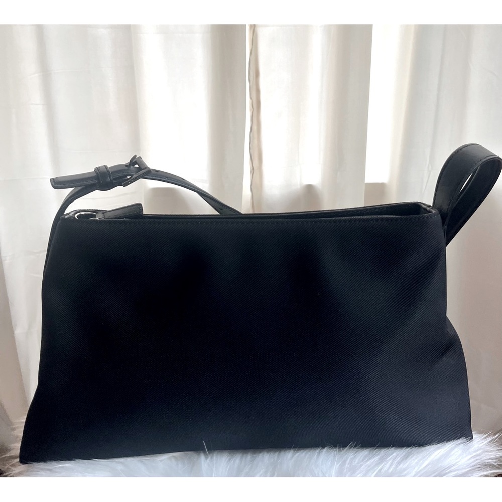 Vintage Coach Black Twill Fabric/Leather Handbag